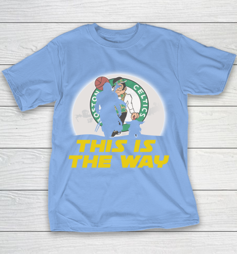 Boston Celtics NBA Basketball Star Wars Yoda And Mandalorian This Is The Way Youth T-Shirt 8