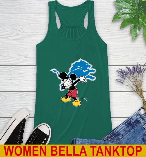 Detroit Lions NFL Football Dabbing Mickey Disney Sports Racerback Tank 7