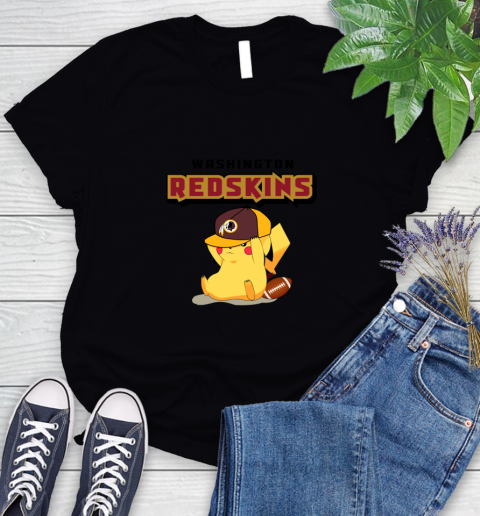 NFL Pikachu Football Washington Redskins Women's T-Shirt 2