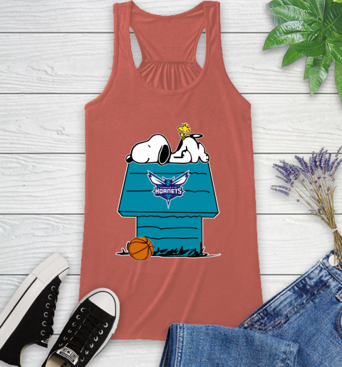 Charlotte Hornets NBA Basketball Snoopy Woodstock The Peanuts Movie Racerback Tank 4