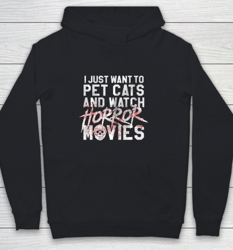 Funny Horror Movie Fan  Halloween Cat Lover Gift T Shirt.MLSXT9UECM Youth Hoodie