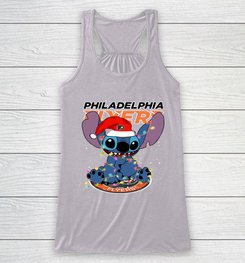 Philadelphia Flyers NHL Hockey noel stitch Christmas Racerback Tank 3