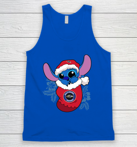 Baltimore Ravens Christmas Stitch In The Sock Funny Disney NFL Tank Top 5