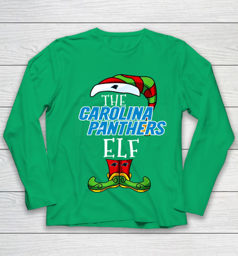 Carolina Panthers Christmas ELF Funny NFL Youth Long Sleeve 4