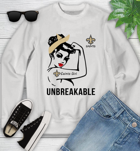 NFL New Orleans Saints Girl Unbreakable Football Sports Youth Sweatshirt