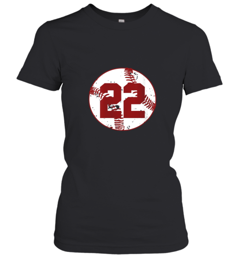 Womens Vintage Baseball Number 22 Shirt Cool Softball Mom Gift Women's T-Shirt