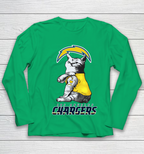 NFL Football My Cat Loves Los Angeles Chargers Youth Long Sleeve 4