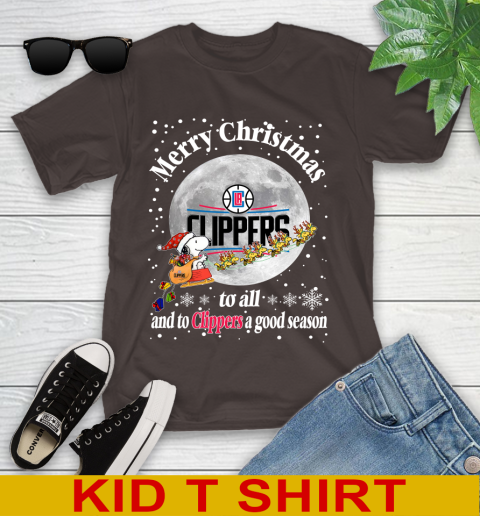 LA Clippers Merry Christmas To All And To Clippers A Good Season NBA Basketball Sports Youth T-Shirt 6