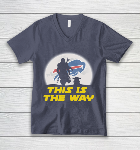 Buffalo Bills NFL Football Star Wars Yoda And Mandalorian This Is The Way V-Neck T-Shirt 7