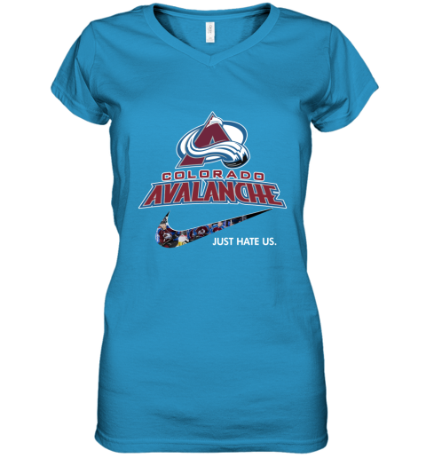 NHL Team Colorado Avalanche x Nike Just Hate Us Hockey Women's V-Neck T-Shirt