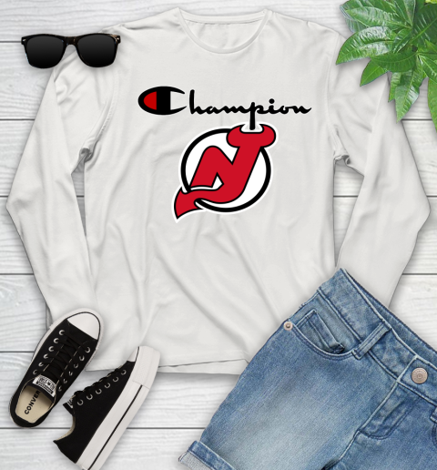 NHL Hockey New Jersey Devils Champion Shirt Youth Long Sleeve 10