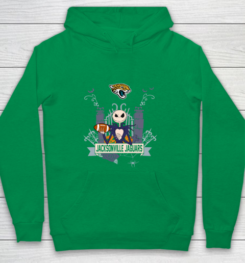 NFL Jacksonville Jaguars Football Jack Skellington Halloween Youth Hoodie 4