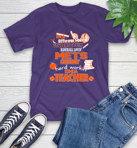 New York Mets MLB I'm A Difference Making Student Caring Baseball Loving Kinda Teacher T-Shirt 5