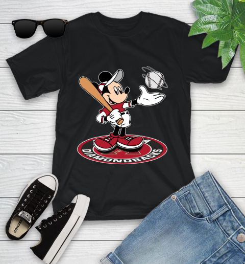 MLB Baseball Arizona Diamondbacks Cheerful Mickey Disney Shirt Youth T-Shirt