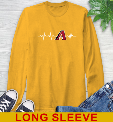 Arizona Diamondbacks MLB Baseball Heart Beat Shirt Long Sleeve T-Shirt 2