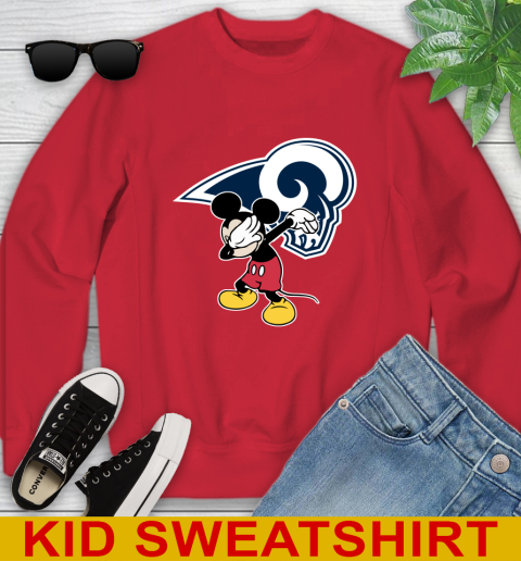 Los Angeles Rams NFL Football Dabbing Mickey Disney Sports Youth Sweatshirt 8