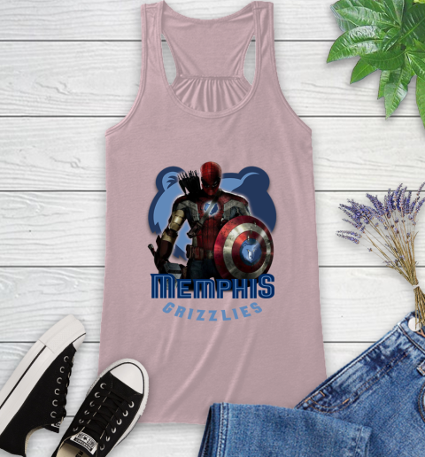 Memphis Grizzlies NBA Basketball Captain America Thor Spider Man Hawkeye Avengers Racerback Tank 11