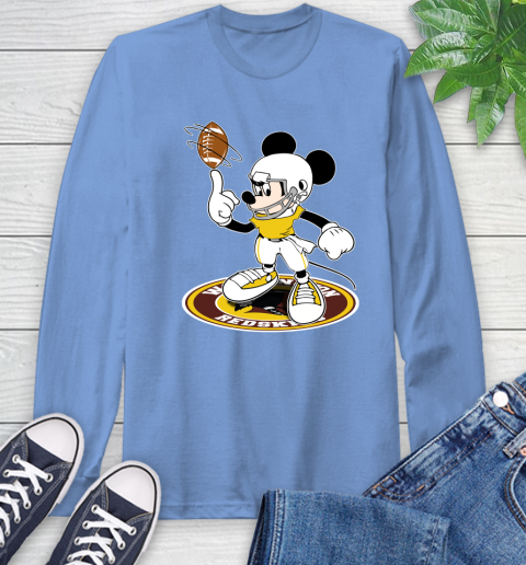NFL Football Washington Redskins Cheerful Mickey Disney Shirt Long Sleeve T-Shirt 12