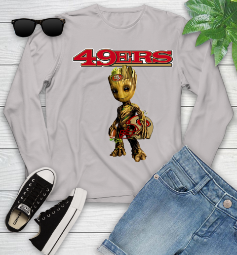 San Francisco 49ers NFL Football Groot Marvel Guardians Of The Galaxy Youth Long Sleeve 12