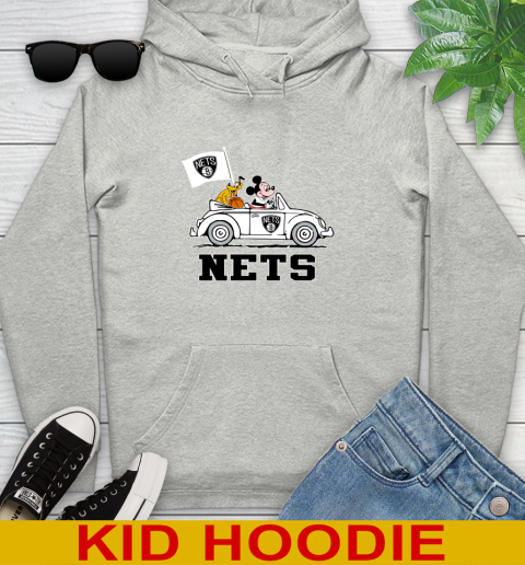 NBA Basketball Brooklyn Nets Pluto Mickey Driving Disney Shirt Youth Hoodie