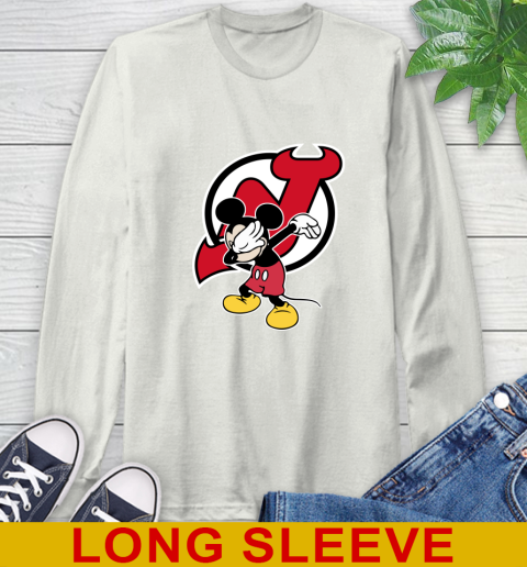 New Jersey Devils NHL Hockey Dabbing Mickey Disney Sports Long Sleeve T-Shirt 12