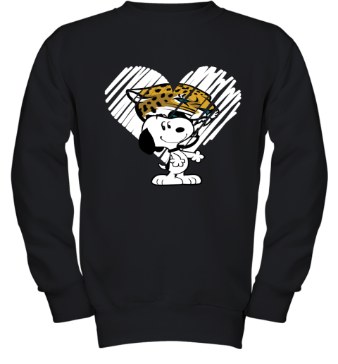 I Love Jacksonville Jaguars Snoopy In My Heart NFL Youth Sweatshirt