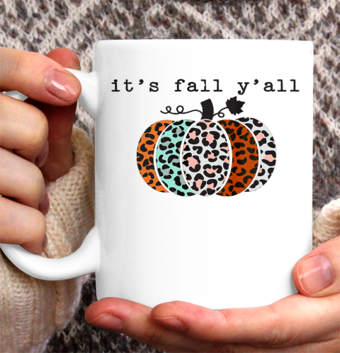 Leopard Pumpkin Hello Fall Thanksgiving Cheetah Ceramic Mug 11oz