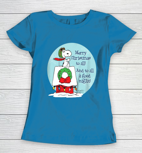 Peanuts Snoopy Merry Christmas and to all Good Night Women's T-Shirt 16