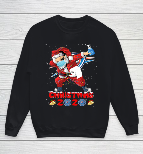 Oklahoma City Thunder Funny Santa Claus Dabbing Christmas 2020 NBA Youth Sweatshirt