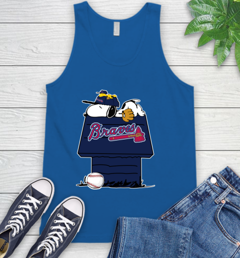 MLB Atlanta Braves Snoopy Woodstock The Peanuts Movie Baseball T Shirt Tank Top 5