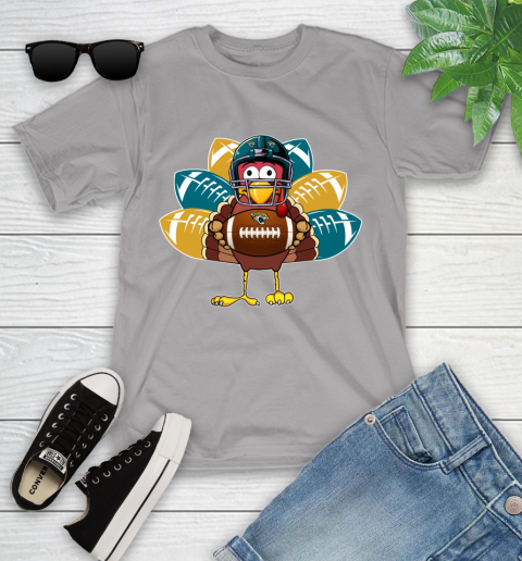 Jacksonville Jaguars Turkey Thanksgiving Day Youth T-Shirt 4