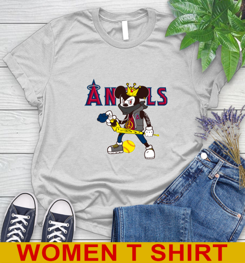 Los Angeles Angels MLB Baseball Mickey Peace Sign Sports Women's T-Shirt