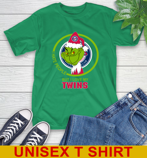 Minnesota Twins MLB Christmas Grinch I Hate People But I Love My Favorite Baseball Team T-Shirt 7