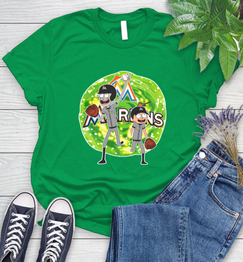 MLB Miami Marlins Rick And Morty Baseball Sports Women's T-Shirt 6