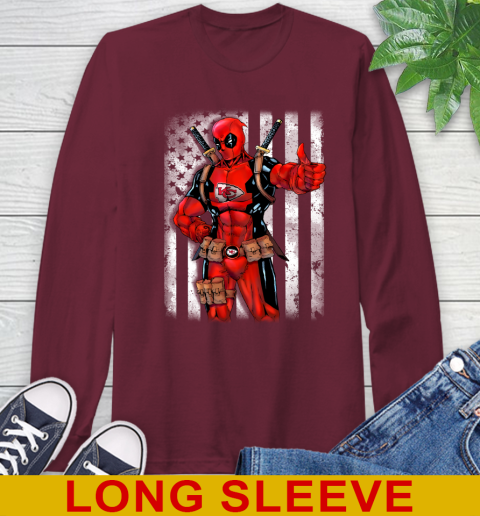 NFL Football Kansas City Chiefs Deadpool American Flag Shirt Long Sleeve T-Shirt 8 NFL Football Kansas City Chiefs Deadpool American Flag Shirt Long Sleeve T-Shirt - Image 8