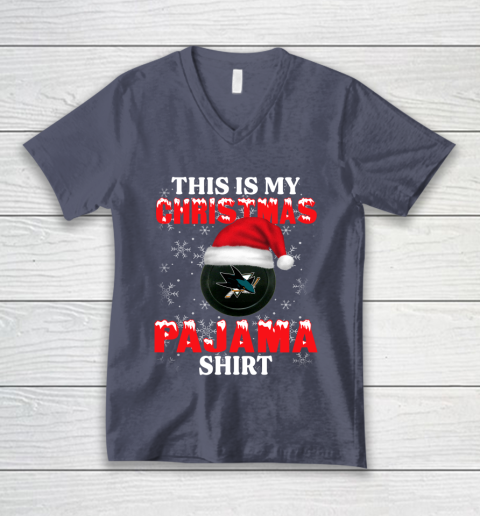 San Jose Sharks This Is My Christmas Pajama Shirt NHL V-Neck T-Shirt 7