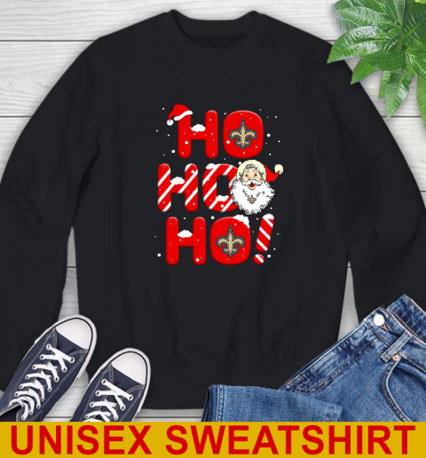 New Orleans Saints NFL Football Ho Ho Ho Santa Claus Merry Christmas Shirt Sweatshirt