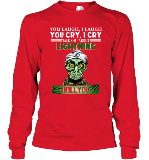 NHL Talk Shit About Tampa Bay Lightning I Kill You Achmed The Dead Terrorist Jeffrey Dunham Hockey wWZ7kqFTURL long sleeve tee 14 95 151514 front red