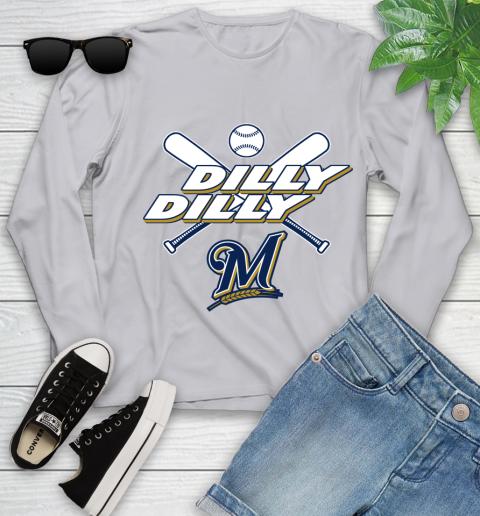 MLB Milwaukee Brewers Dilly Dilly Baseball Sports Youth Long Sleeve 5