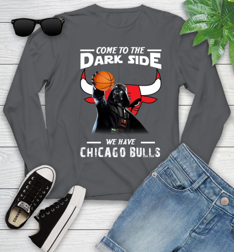 NBA Come To The Dark Side We Have Chicago Bulls Star Wars Darth Vader Basketball Youth Long Sleeve 9