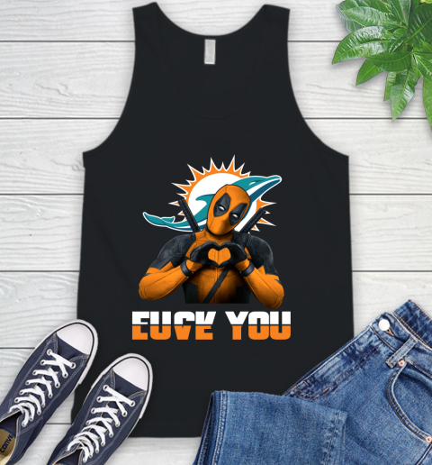 NHL Miami Dolphins Deadpool Love You Fuck You Football Sports Tank Top