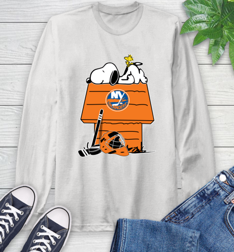New York Islanders NHL Hockey Snoopy Woodstock The Peanuts Movie (1) Long Sleeve T-Shirt