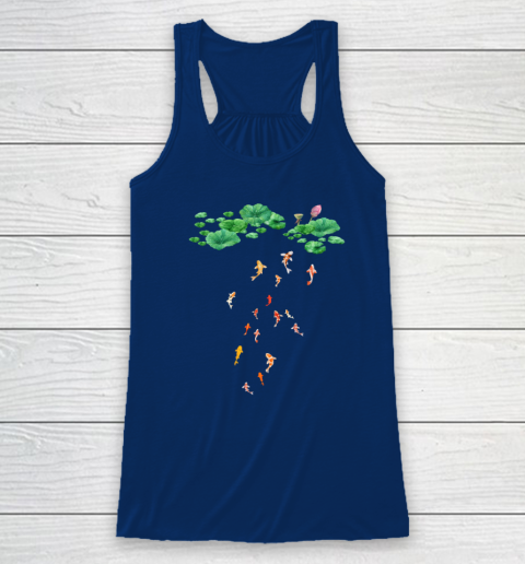 Watercolor Japanese Koi Fish Goldfish Lily Pad Lotus Leaf Shirt Racerback Tank 4