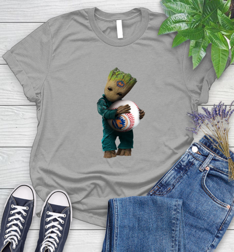 MLB Groot Guardians Of The Galaxy Baseball Sports New York Mets Women's T-Shirt 10