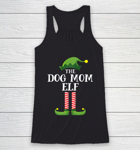 Dog Mom Elf Matching Family Group Christmas Party Pajama Racerback Tank