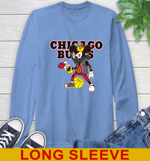 Chicago Bulls NBA Basketball Mickey Peace Sign Sports Long Sleeve T-Shirt 11