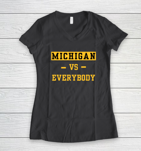 Michigan Vs Everybody Women's V-Neck T-Shirt 4