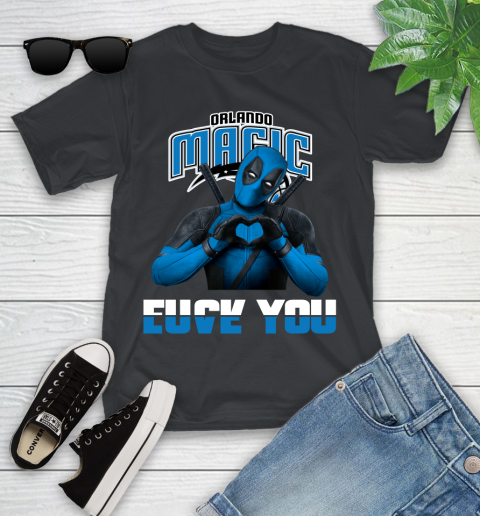 NBA Orlando Magic Deadpool Love You Fuck You Basketball Sports Youth T-Shirt