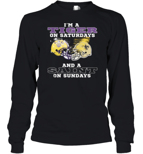 New Orleans Saints Im A Tiger On Saturdays Youth Long Sleeve