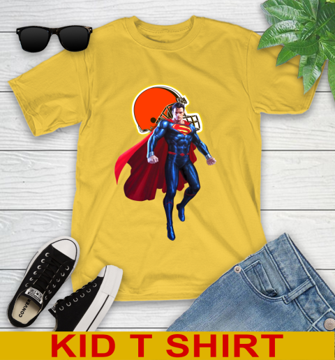 NFL Superman DC Sports Football Cleveland Browns Youth T-Shirt 8